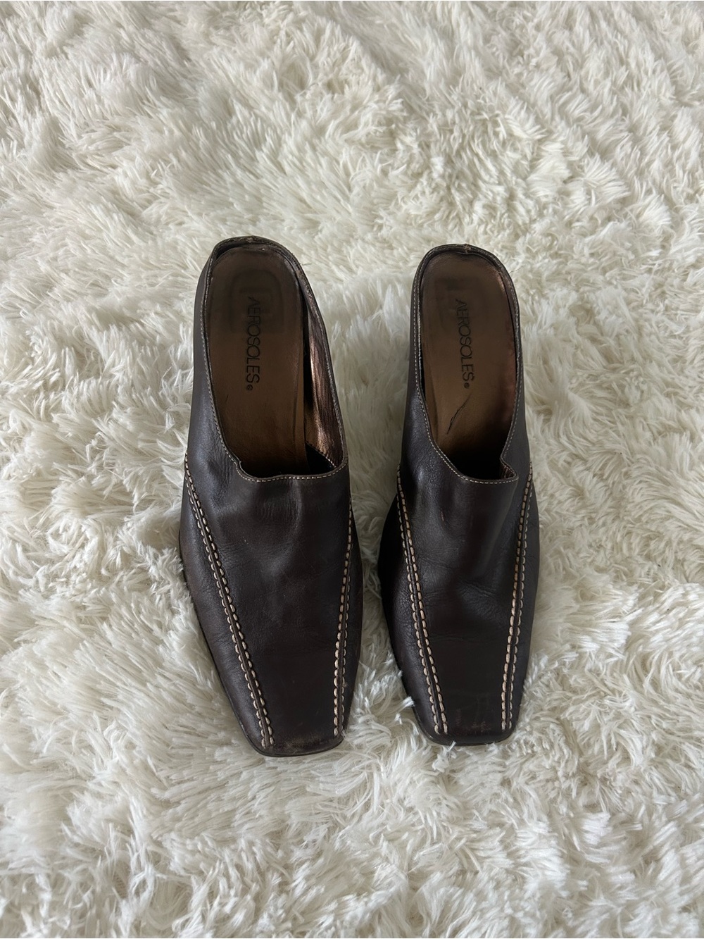 Aerosoles Women’s Brown Leather Slip-On Heels